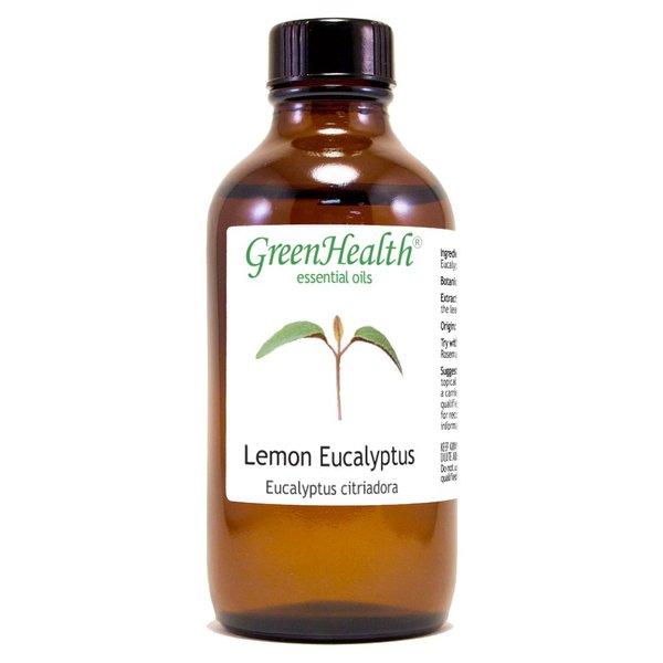 Lemon Eucalyptus Essential Oil – 4 fl oz (118 ml) Glass Bottle w/Cap – 100% Pure Essential Oil – GreenHealth