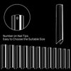 240 Pcs Extra Long C Curve Nail Tips - XXL Clear Fake Straight Square Shape Half Cover Acrylic False Nails with Box for Salons Nail Art,12 Sizes