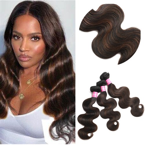 Lovenea 10A Ombre Bundles Body Wave Human Hair 3 Bundles Body Wave Brazilian Virgin Hair Body Wave 100% Human Hair Extensions F1B/30 Color (FB30, 18 20 22)