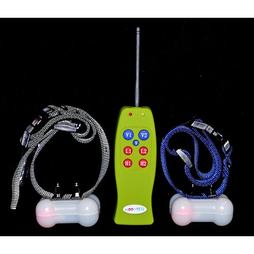 GROOVYPETS® Dog Remote Dog Training Collar Systems:Rechargeable Dog Collar No Bark Remote Obedience Training Shock Collar System (2-Training Collar Set)