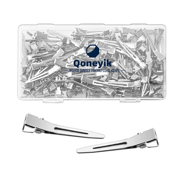 80pcs Metal Duck Billed Hair Clips for Styling Sectioning,Silver Hair Clips for Women Long Hair,Metal Alligator Curl Clips for Hair Roller,Salon,Bows DIY with Case