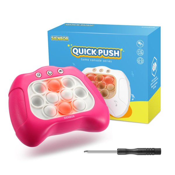 SIENBOR Quick Push Game Console ,4 Modes Games, A Toy Game Machine That Exercises Reaction Ability and Improves Concentration |Teens Boys & Girls Ages 3-12 Years Old & Up (Suitable for Girls in Pink)