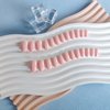 KQueenest Pastel Peach Pink Press On Nails Short Oval,Natural Round Fake Nails,Thick Acrylic Nails Press Ons,Short Almond Nails Glue on,One Color Gel Stick On Nails Set For Tiny Average Wide Nail Beds