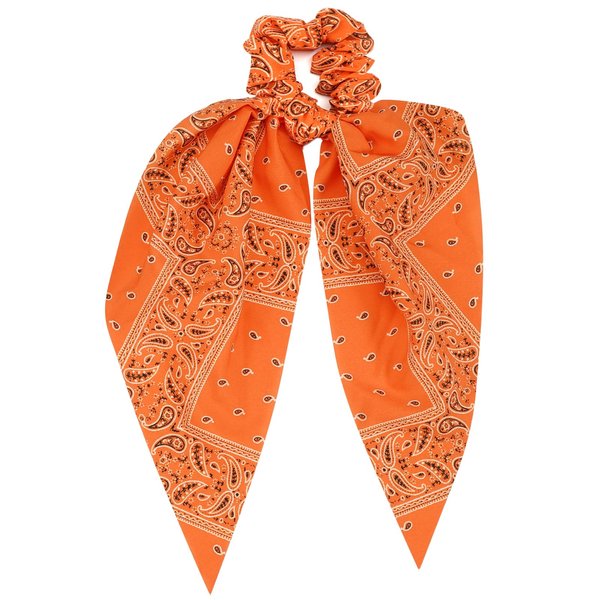 Fall Orange Bandana Hair Ties for Women Girls Halloween Autumn Hair Scrunchies Elastic Tie Ribbon Hair Bows Hair Accessories Gifts
