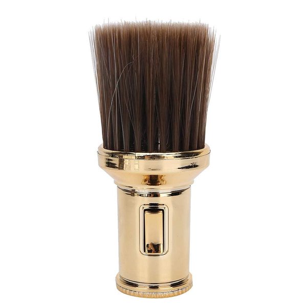 Barber Neck Duster Brush, Multifunctional Broken Hair Sweep Brush Neck Duster Brush Beard Shaving Brush for Barber Shop(Gold)