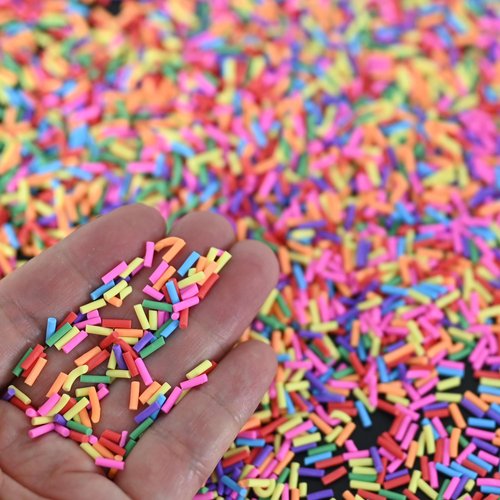 LIKETURE Fake Sprinkles 110g Non-edible Polymer Clay Sprinkles Faux Sprinkle Plastic Sprinkles for Craft Sprinkles Decoration for Resin Filler Slime Add ins Slime Mixed in Shaker Card (Mixed Color)