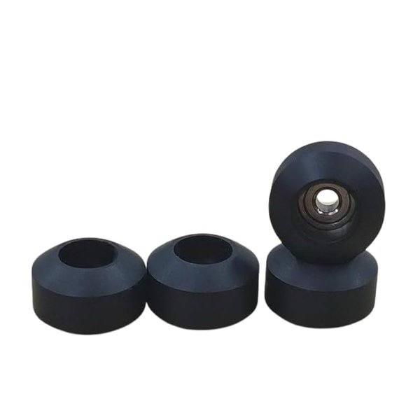 LEEFAI Pro Fingerboard 75d Urethane Wheels -Black Mini Finger Skateboard Bearing Wheel Handmade Polyurethane Material -Size -7.8 * 4.8mm