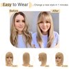 SEGO Hair Toppers for Women Real Human Hair With Bangs 7 * 13CM Silk Base 100% Remy Human Hair Clip in Top Wiglet Hair Pieces for Thinning Hair -16 Inch Dark Blonde
