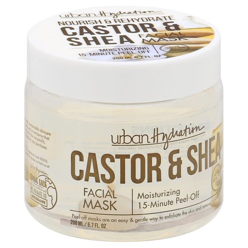 Urban Hydration Skincare Nourish & Rehydrate Castor & Shea Facial Peel-off Mask, 6.7 Ounce