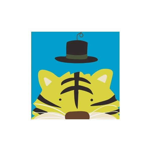 Diy oil painting, paint by number kits for kids - Tiger 8"X8".