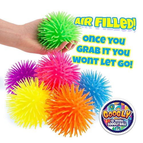 Googly Puffer Ball Rubber Stretchy Spike Ball (1 Unit Assorted) Soft Squishy Ball & Stretchable Tentacles Colorful Cool Ball Fidget Toy for Kids & Adults Therapy Balls & Party Favor Supply 22163-1