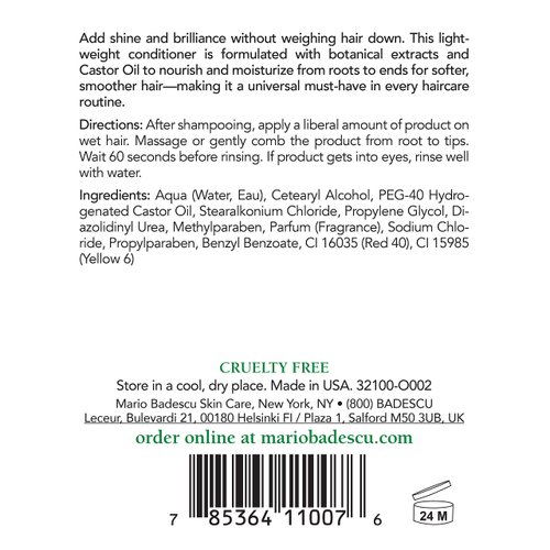 Mario Badescu Hair Rinsing Conditioner - Lightweight Hair Conditioner that Nourishes and Conditions With Castor Oil - Daily Hair Care for Smoother, Shinier Hair, 16 Fl Oz