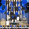 Boss Birthday Party Decorations for Blue Black Boss Boy Baby Themed Happy Birthday Banner Cake Toppers Balloons Set for Newborn Boy Child Kid Bday Party 1st 2nd 3rd Birthday Decor Supplies