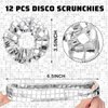 12 Pack Disco Ball Sequin Hair Scrunchies Last Disco Bachelorette Party Favors Silver Metallic Hair Bobbles Elastics Ponytail Holders Mirror Disco Ball Retro 70s 80s 90s Disco Party Bridal Shower