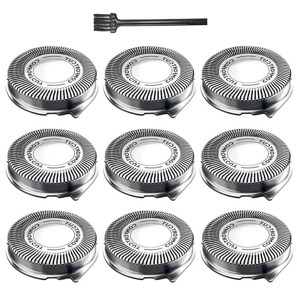 tuokiy SH30 Replacement Heads for Philips Electric Shaver Series 1000, 2000, 3000 and S738 Click and Style, SH30 Shaving Heads Easy Cut, 9 - Pack