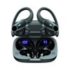 SGNICS for Motorola Moto g Pure Wireless Earbuds Headphones with Charging Case & Dual Power Display Over-Ear Waterproof Earphones with Earhook Headset with Mic for Sport Running Workout Black