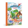 eeBoo: Dinosaurs Abound Fold-Out Coloring Book with Stickers, Includes 50 Full-Color Stickers, Folds Out for 39" of Coloring, Kids Activity Ages 3+