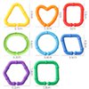 COLVWOFA 50PCS Baby Rings Toy Links Plastic Babies Teething Ring Attach Baby Toys to Strollers or Carrier Seat or Baby Bouncers for Infants