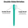 Vakly Denture Brush [Pack of 10] Individually Bagged Denture Brushes with Hard Firm Flat Bristled Heads for Cleaning Dentures, Retainers, False Teeth, Clear Braces, and Mouth Guards