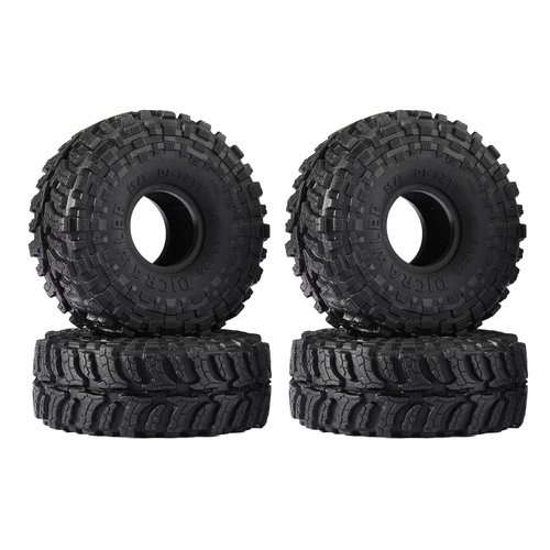 DJCRAWLER Super Large Soft Sticky 1.0 Crawler Tires 68 * 26mm for 1/18 1/24 RC Crawler Car Axial SCX24 FMS FCX24 AX24 Upgrade Wheel