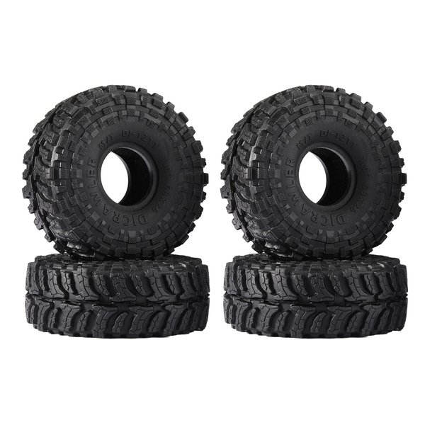 DJCRAWLER Super Large Soft Sticky 1.0 Crawler Tires 68 * 26mm for 1/18 1/24 RC Crawler Car Axial SCX24 FMS FCX24 AX24 Upgrade Wheel