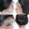 KUN 360 Glueless Lace Front Wigs Human Hair Pre Plucked Light Yaki Straight Human Hair Wig for Black Women Straight Hair Wigs Human Hair 360 Lace Wigs 150% Density 16 Inches Natural Color