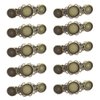 10 Pieces Metal Hair Clips with Blank Round Tray Base Fits 12mm and 16mm Round Hair Clip Cabochon Settings Hair Barrettes with Blank Hairgrip Base Trays for DIY Hair Accessories Making, Antique Bronze