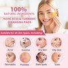 Turmeric Cleansing Pads Kojic Acid Turmeric Cleansing Pads, Face Turmeric & Kojic Acid Pads for Dark Spots, Glow Up Acne Scars, Unclog Pores, Enriched Vitamin C,Gentle & Non-Irritating 40 pads