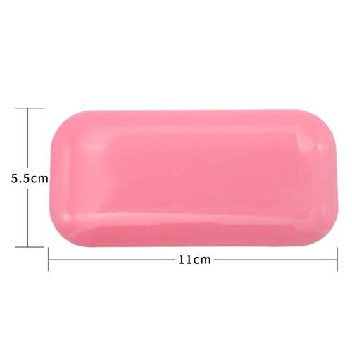 DNHCLL 2 PCS Reuseable Eye Lashes Pads Pallet Stand, Rectangle Soft Silicone Eyelash Extension Pad Eye Lash Glue Stand Tray Holder(Pink and Clear)