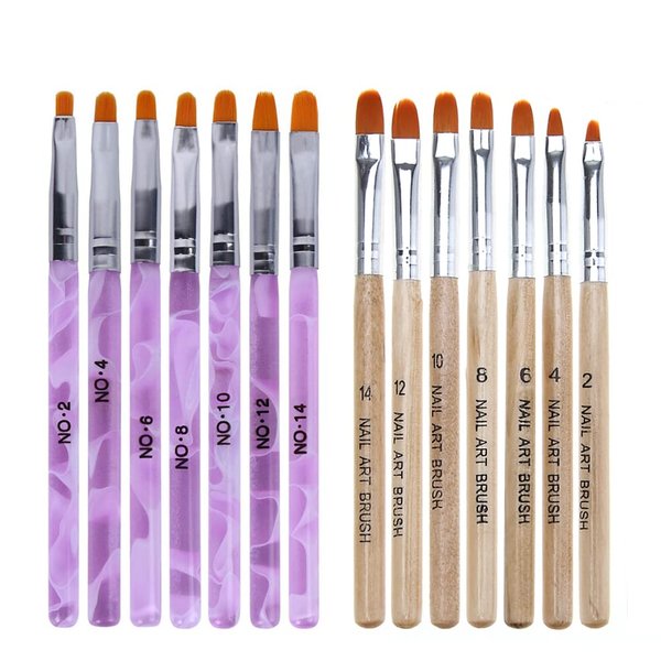 WOKOTO 14 Pcs Acrylic Nail Brush Pen Set Uv Gel Acrylic Nail Art Brush Tips Builder Brush Nail Painting Brush Pen Nail Acrylic Brush Nail Dust Brush 3d Nail Art Brush Nail Polish Brush Kit
