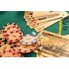 Gold Games Professional Poker Chips Set, 100 Poker Chips, 2 Decks of Playing Cards, Water-Resistant, Gold and Bold in True Casino Style