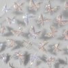 FBABFBUO Butterfly Nail Art Stickers, Pink Shell Butterfly, 5D Embossed Aurora Decals for Women and Girls