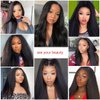 Zealady V Part Wig Human Hair Kinky Straight Human Hair Wigs for Black Women 180% Density Yaki V Part Wig Human Hair Upgrade U Part Glueless V Shape Wigs Yaki Straight Human Hair Wig 18 inch