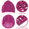 9 Pieces Mesh Crochet Hair Net Rayon Knit Snood Hat Thick Short Women Hairnet Snoods Cover Ornament for Sleeping (Black, Green, Khaki, Rose Red, Light Brown, Pink, Purple, Orange, Navy Blue)