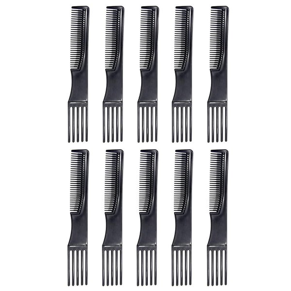HEALLILY 10Pcs Carbon Lift Teasing Combs Plastic Salon Teasing Back Combs Black Hair Pick Comb Anti Static Portable Comb for Women Most Hair Types 1