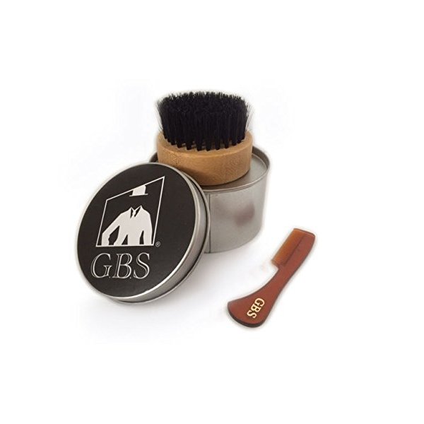 G.B.S Men's Grooming Set - Wood Beard Comb, Tortoise Beard and Mustache Comb 3 3/8in and 30ml Citrus Scented Beard Oil