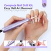 SAVILAND Solid Builder Nail Gel for Nails with Nail Drill: Clear White Pink Non-Sticky 3D Nail Gel with U V Light Chrome Nail Powder for Nail Extension Sculpture Nail Art Beginners DIY