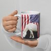 American Cream Draft Horse Mug 15oz White Ceramic Coffee Cup - American Patriotic Themed Design Gifts for Horse Lovers