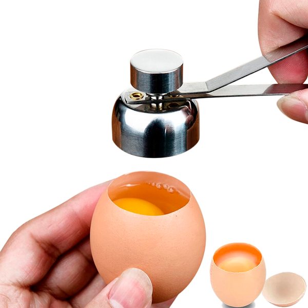 Stainless Steel Egg Topper Cutter Tool - Quail Egg Cutter Kitchen Tools for Egg Shell Opener for Hard Boiled Eggs - Metallic Cool Gadgets for Egg Shell Cutter Tool and Egg Peeler for Hard Boiled Eggs