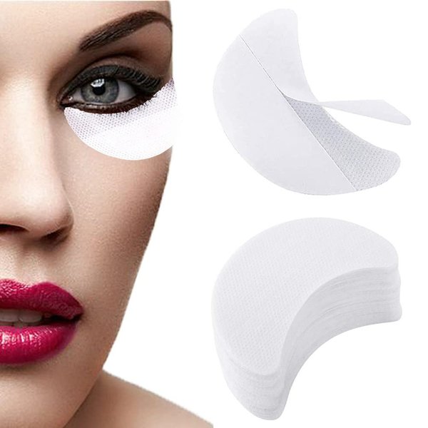 VOWAVO Eyeshadow Shields, 100PCS Eyeliner Stencils Makeup Tape Lash Tape for Eyelash Extensions, Perming, Tinting, Lip Makeup - Lint Free Eyeshadow Tape, White, 3.3‘’×1.9''