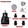 PQY Fuel Pressure Regulator with Gauge AN10 Feed & AN6 Return Line & AN10 End Cap Black