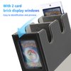 SANZIE Card Deck Box for MTG Commander Deck Box with 2 Toploaders 35PT fits 260+ Single Sleeved Trading Cards TCG Deck Box for Magic Game Cards (Black&Grey)