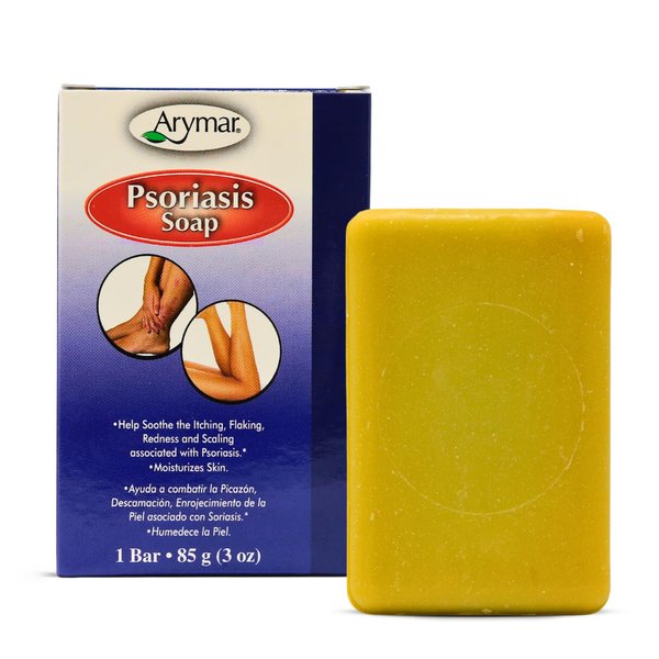 Arymar Psoriasis Bar Soap (3 oz) - Gentle Cleansing Formula for Sensitive Skin, Promotes Healthy Skin