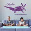 Personalized Name Airplane Wall Decor Vinyl I Boys Bedroom Decor I Airplane Party Decorations I Baby Boy Nursery Decor I Airplane Theme Decorations (Wide 22" x 12" Height)