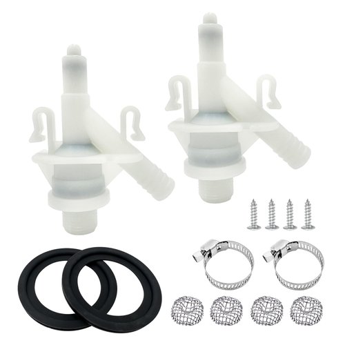 2-Pack 385311641 Water Valve Kit for Sealand and Dometic Toilets Series 300, 310, 320 – Leak-Proof, with 2 Pcs Toilet Flush Ball Seal, Effortless Pedal Flush Installation Kit