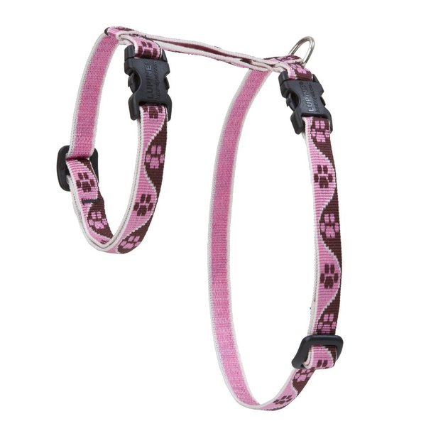 LupinePet Originals 1/2" Tickled Pink 9-14" H-style Harness for Small Pets