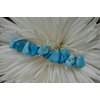 Blue Magnesite Turquenite Stone French Barrette Hair Clip