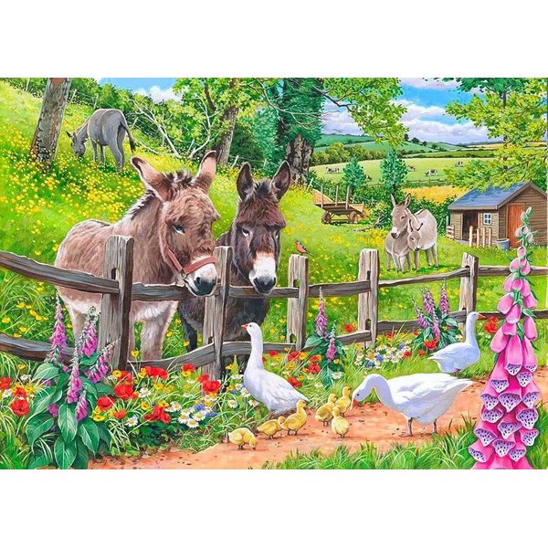 WZVZGZ 500 Pcs of Puzzle Toys-Puzzle Puzzle Games That Challenge The Mental Stress Reduction Games of Adults Children, Children's Adult Toys, Home Decoration Creative Gifts-Farm Country Donkey Duck