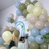 Sage Green Dusty Blue Yellow Balloons Set, 60Pcs 12 Inch Olive Green Macaron Yellow Slate Blue White Sand Cream Latex Balloons for Birthday Wedding Baby Shower Wild One Party Deocrations Supplies