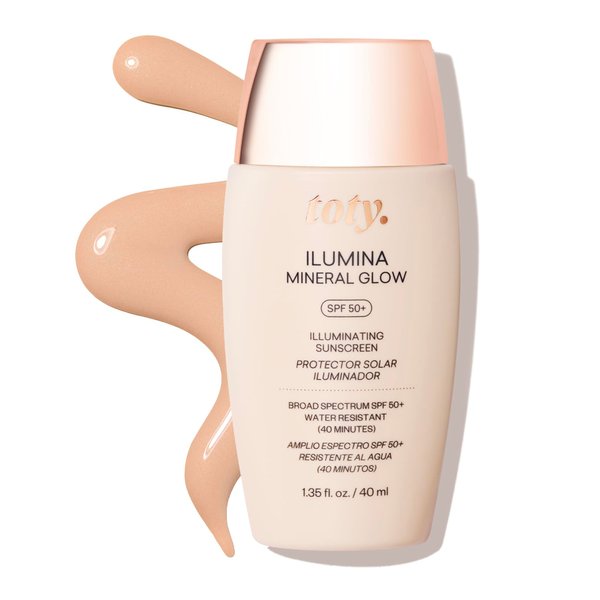 toty - Ilumina Mineral Glow SPF 50+ Illuminating Broad Spectrum Mineral Sunscreen - Rejuvenates & brightens with 2% Niacinamide, PLE FernBoost Technology, Vitamin E - by Sofia Vergara - 1.35 fl oz